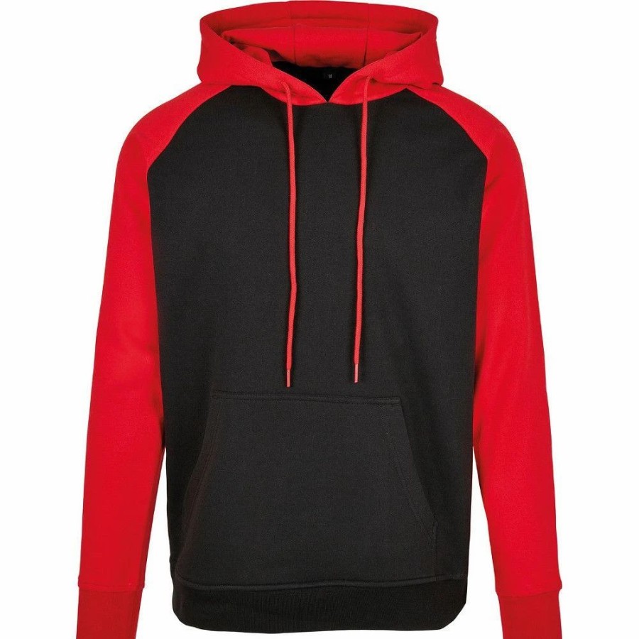 Hoodies * | Cotton Addict Mens Basic Raglan Comfort Fit Sporty Hoodie