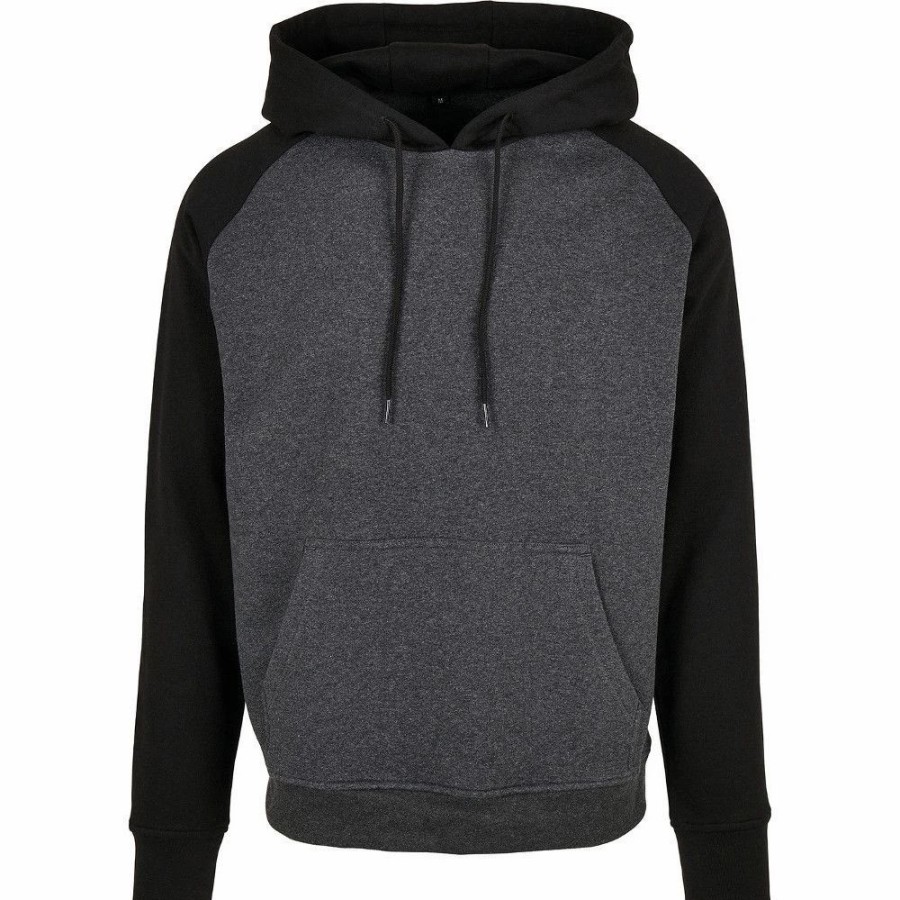 Hoodies * | Cotton Addict Mens Basic Raglan Comfort Fit Sporty Hoodie