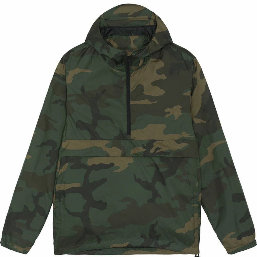 Hoodies * | Greent Mens Recycled Polyester Speeder Aop Half Zip Hoodie Camouflage