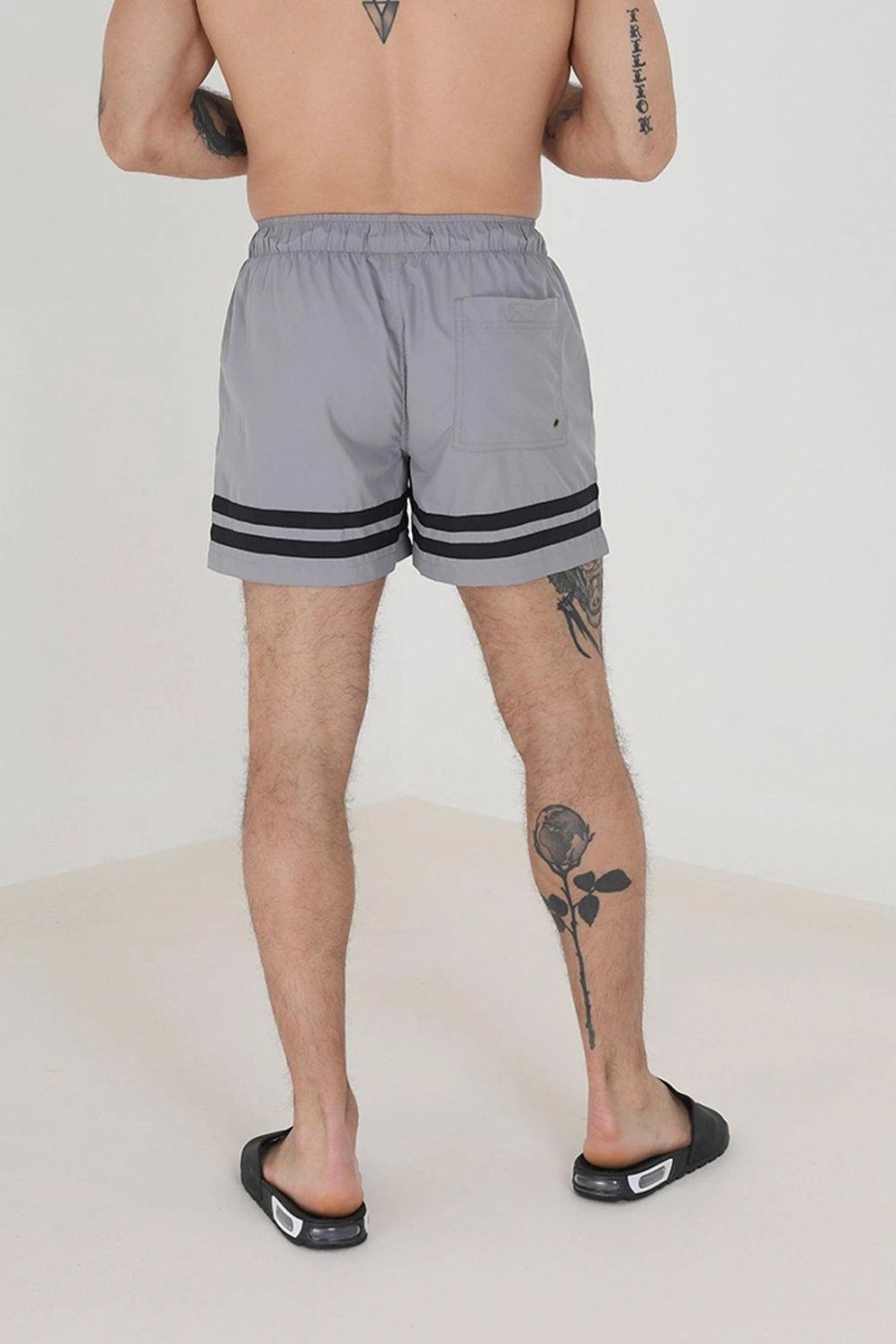 Swim Shorts * | Brave Soul 'Rios' Contrast Stripe Swim Shorts Grey