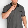 Polo Shirts * | Badrhino Geometric Print Polo Shirt Grey