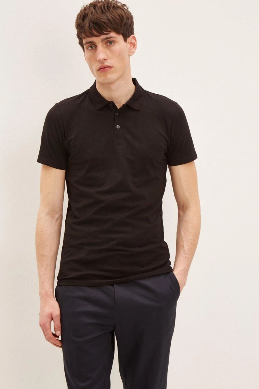 Polo Shirts * | Burton Muscle Fit Polo Shirt Black