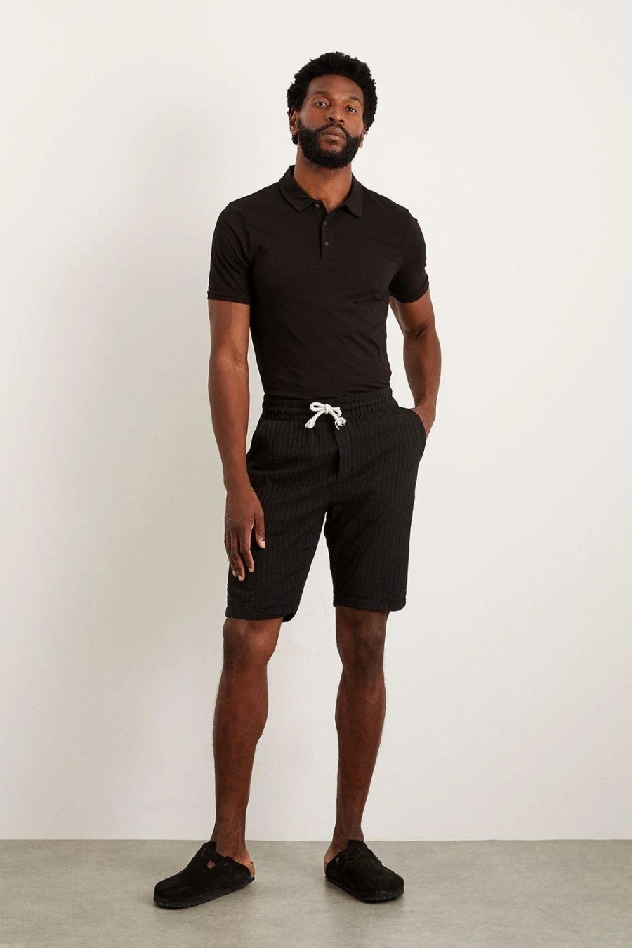 Polo Shirts * | Burton Short Sleeve Muscle Popper Polo Shirt Black