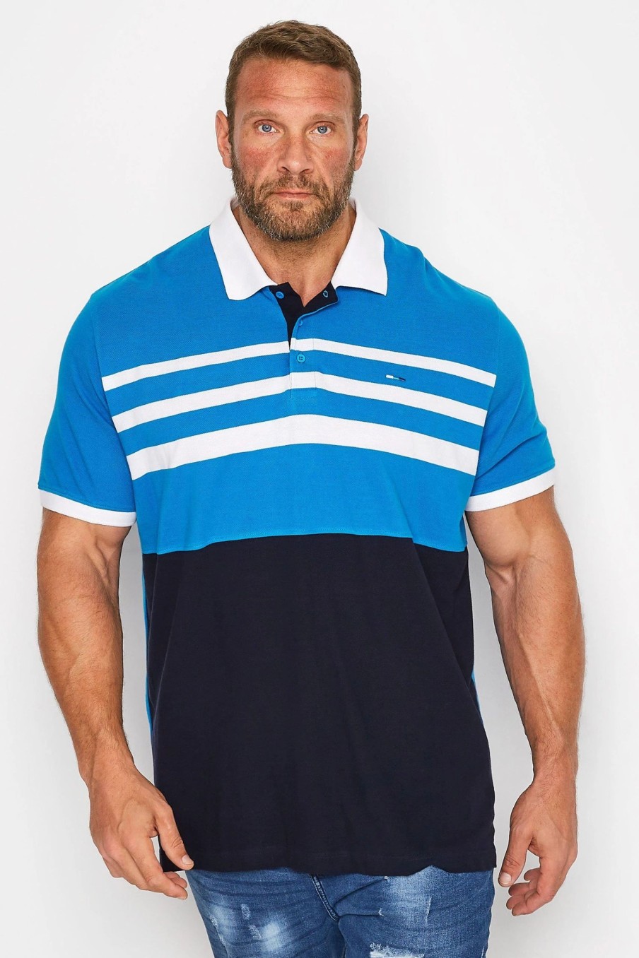 Polo Shirts * | Badrhino Contrast Stripe Polo Shirt Black