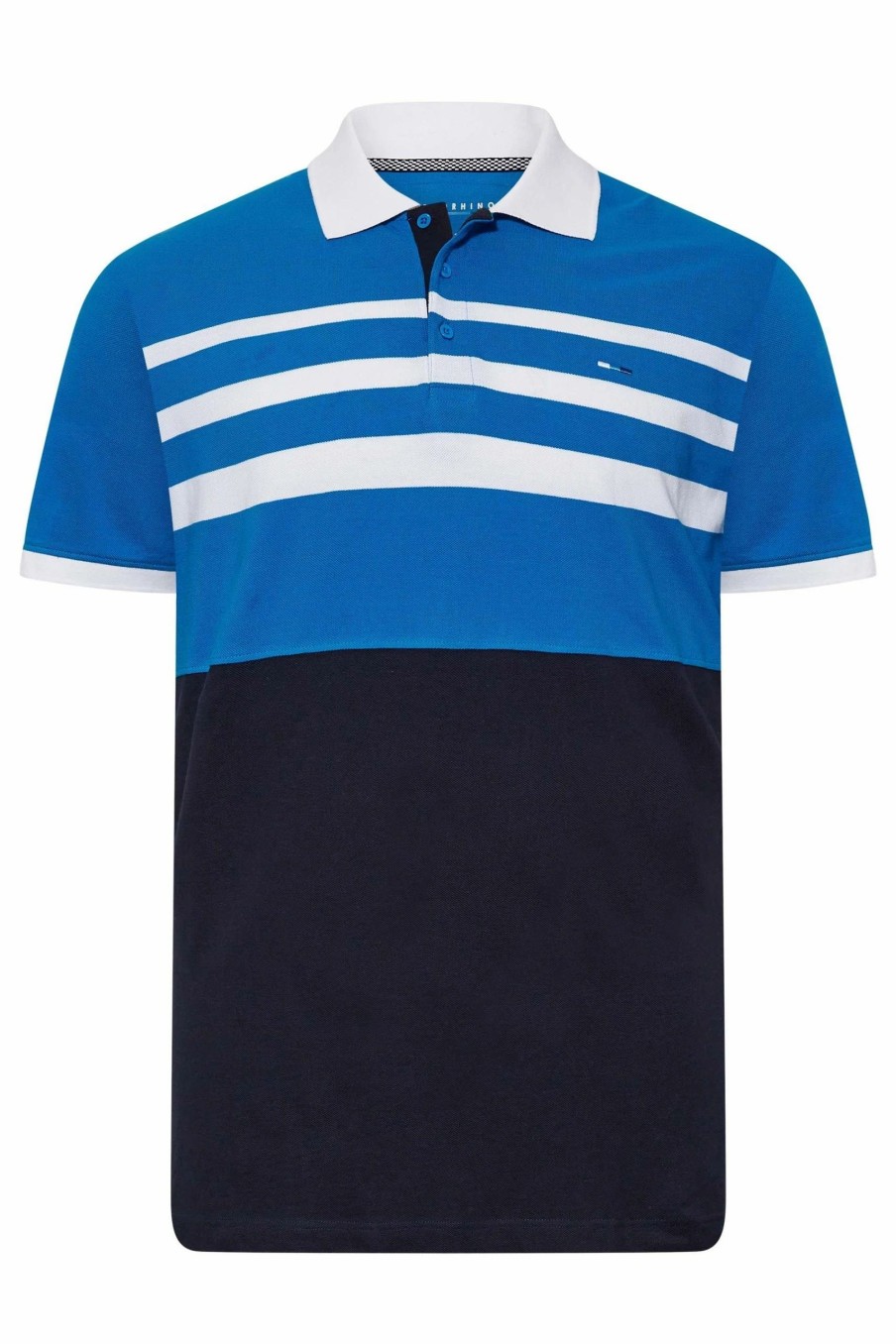 Polo Shirts * | Badrhino Contrast Stripe Polo Shirt Black