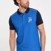 Polo Shirts * | Threadbare 'Gilberto' Contrast Detail Cotton Jersey Polo Shirt Blue