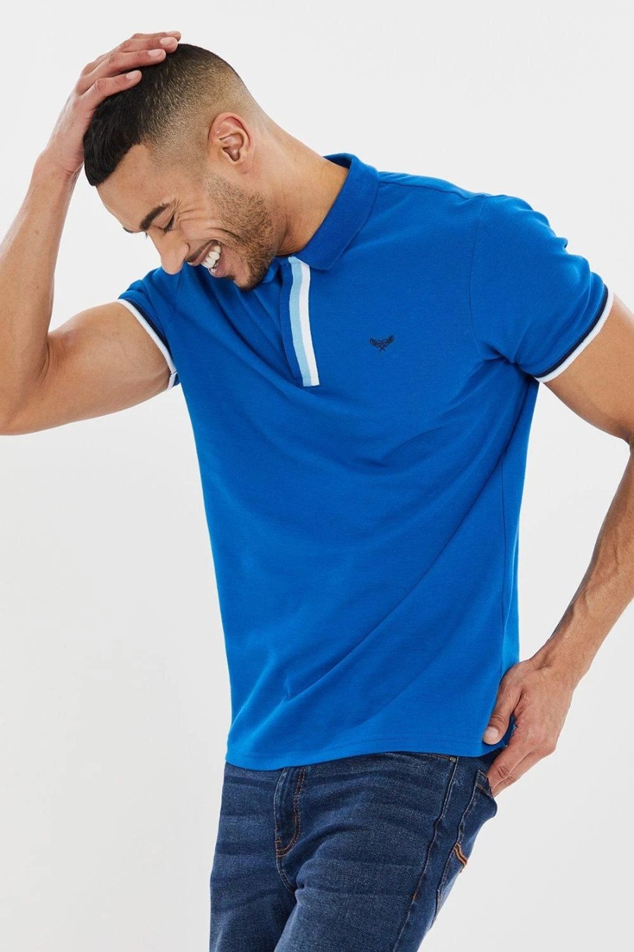 Polo Shirts * | Threadbare 'Pomona' Cotton Pique Polo Shirt Blue