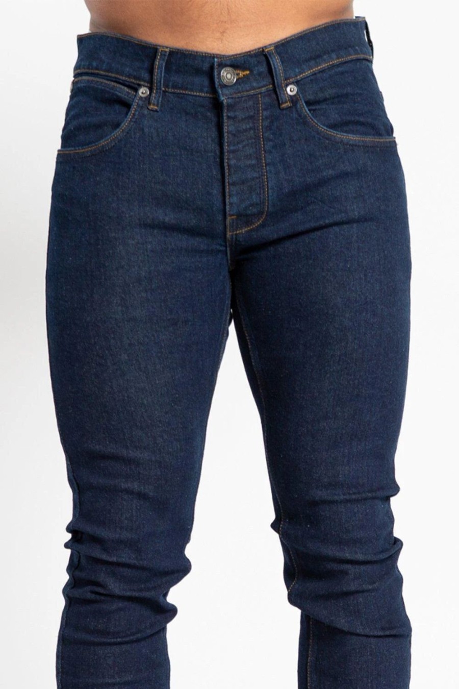 Jeans * | French Connection Cotton Slim Fit Stretch Jeans Blue