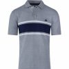 Polo Shirts * | Raging Bull Pique Engineered Stripe Polo Grey