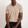 Polo Shirts * | Burton Slim Fit Stone Short Sleeve Knitted Polo Beige