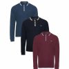 Polo Shirts * | Threadbare 3 Pack Cotton 'Mateo' Long Sleeve Polo Shirts Red