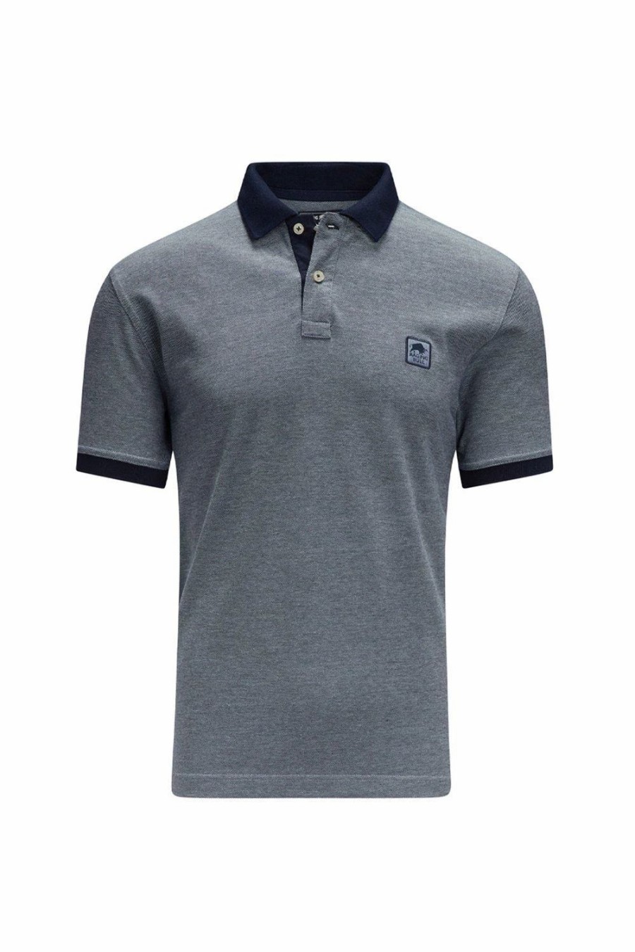 Polo Shirts * | Raging Bull 2 Tone Pique Polo Navy