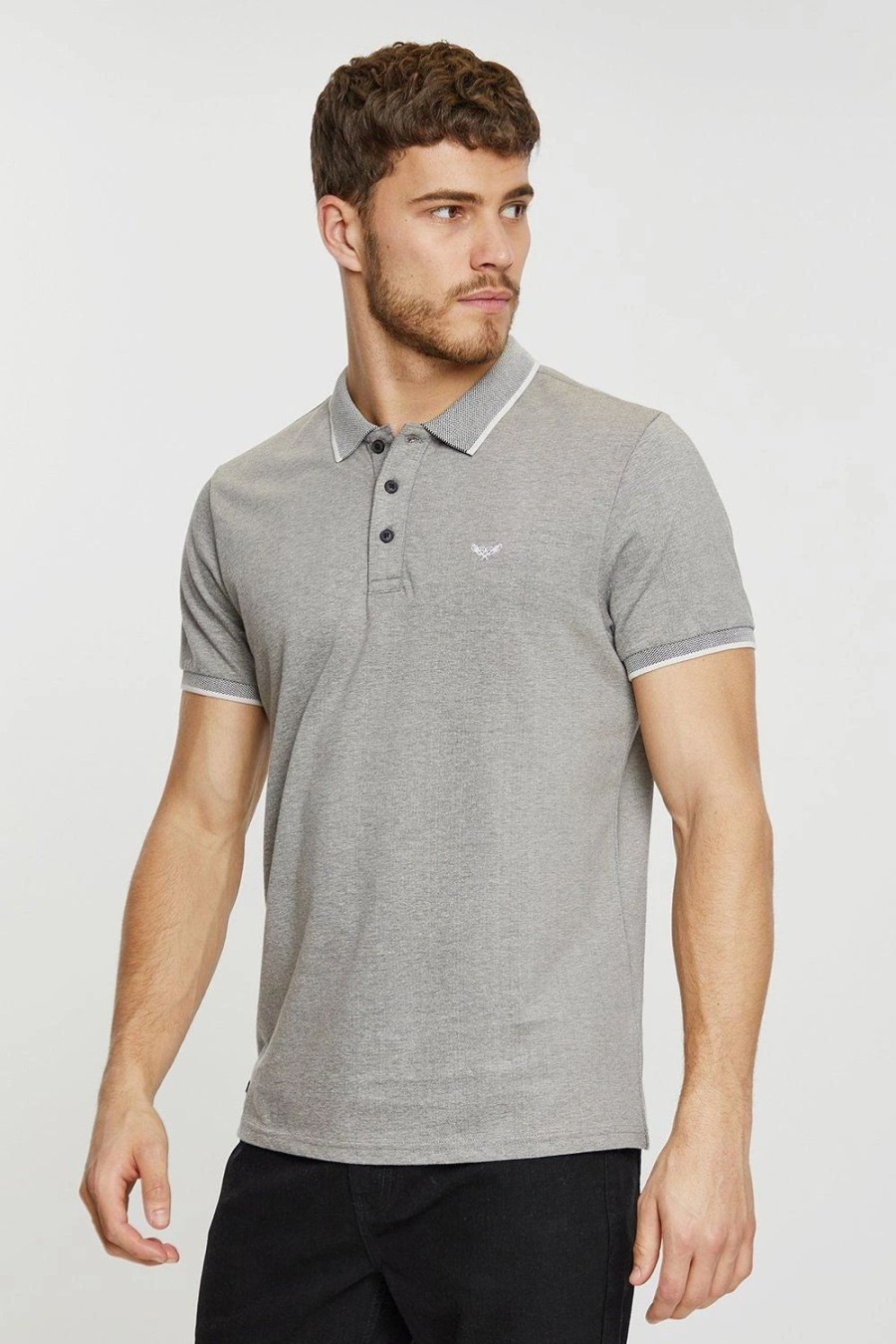 Polo Shirts * | Threadbare 'Caravan' Two Tone Cotton Pique Polo Blue