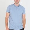 Polo Shirts * | Brave Soul 'Ohma' Short Sleeve Pique Polo Shirt With Contrast Tipping Blue