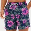 Swim Shorts * | Threadbare 'Katana' Floral Print Swim Shorts Navy