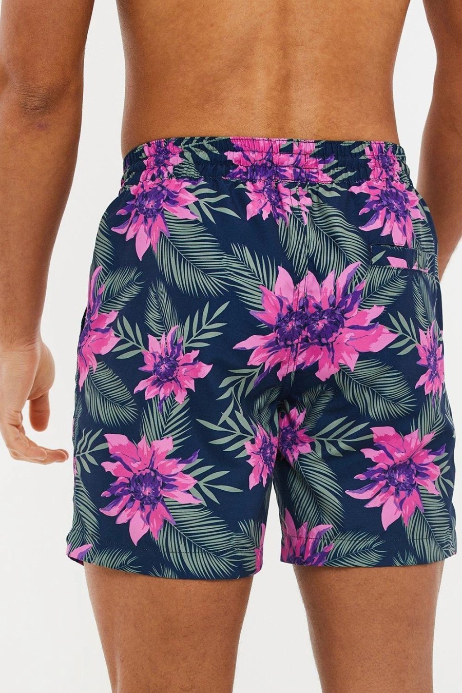 Swim Shorts * | Threadbare 'Katana' Floral Print Swim Shorts Navy