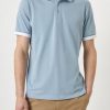 Polo Shirts * | Burton Two-Tone Pique Polo Shirt Blue