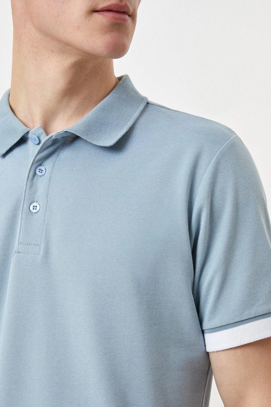 Polo Shirts * | Burton Two-Tone Pique Polo Shirt Blue