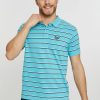 Polo Shirts * | Threadbare 'Ginger' Striped Pique Polo Shirt Blue