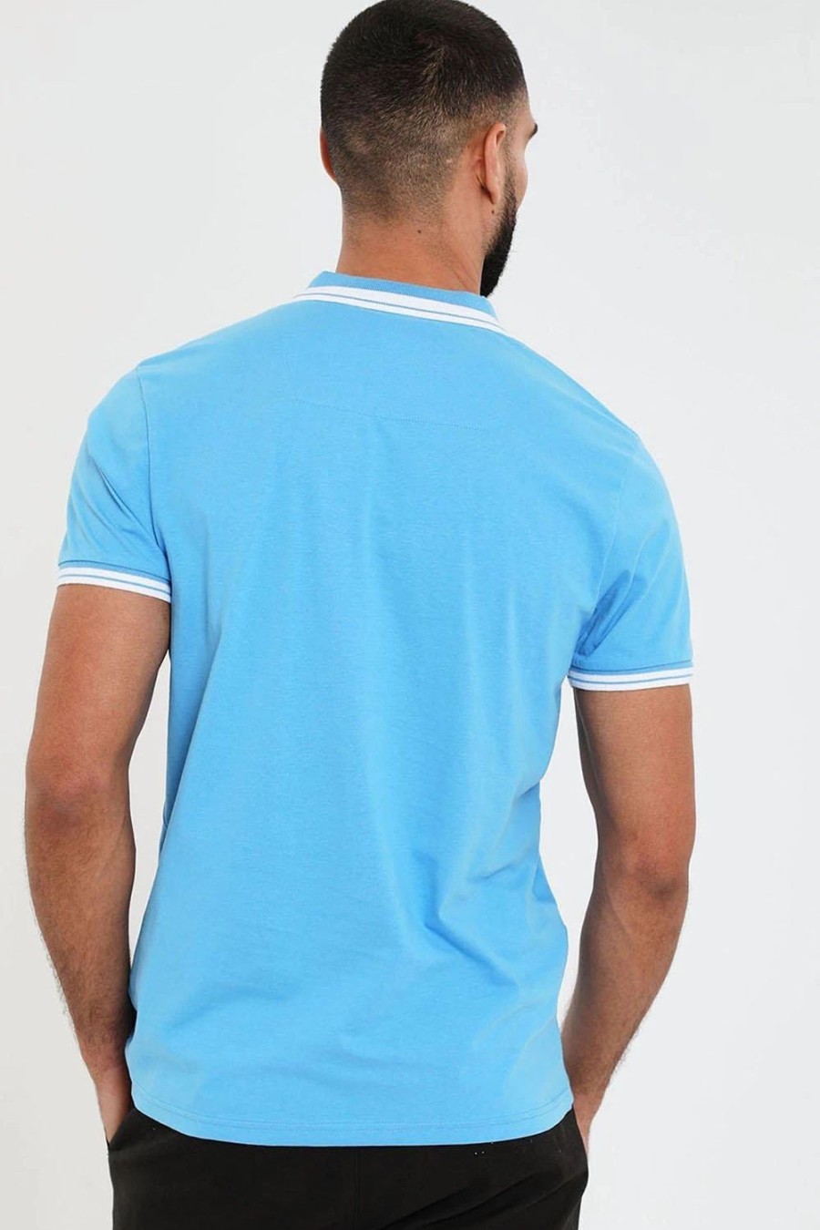 Polo Shirts * | Threadbare 'Kingman' Cotton Jersey Logo Polo Shirt Blue