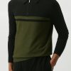 Polo Shirts * | Burton Super Soft Two Tone Knitted Zip Up Polo Shirt Khaki