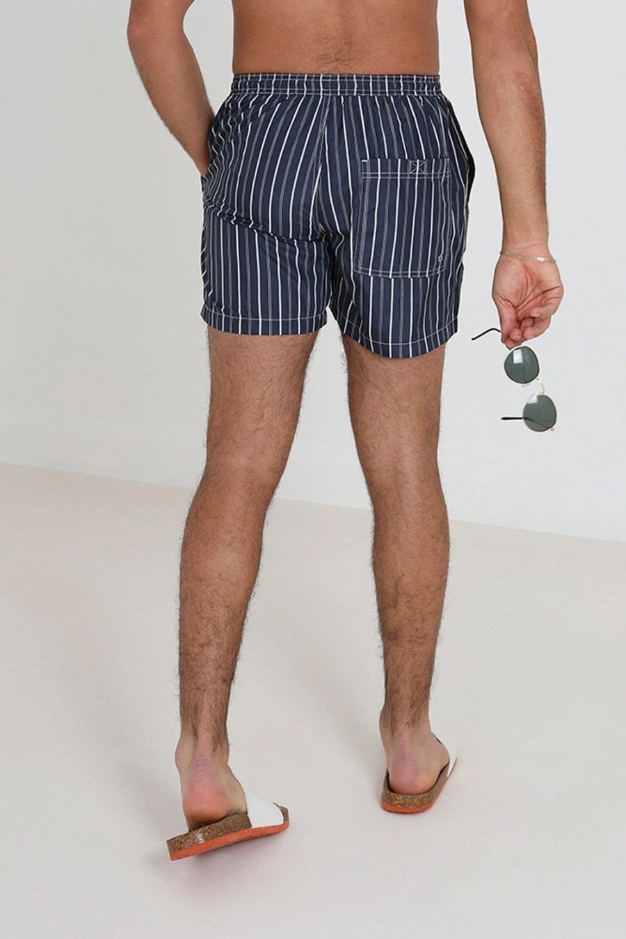 Swim Shorts * | Brave Soul 'Yacht' Stripe Swim Shorts Blue